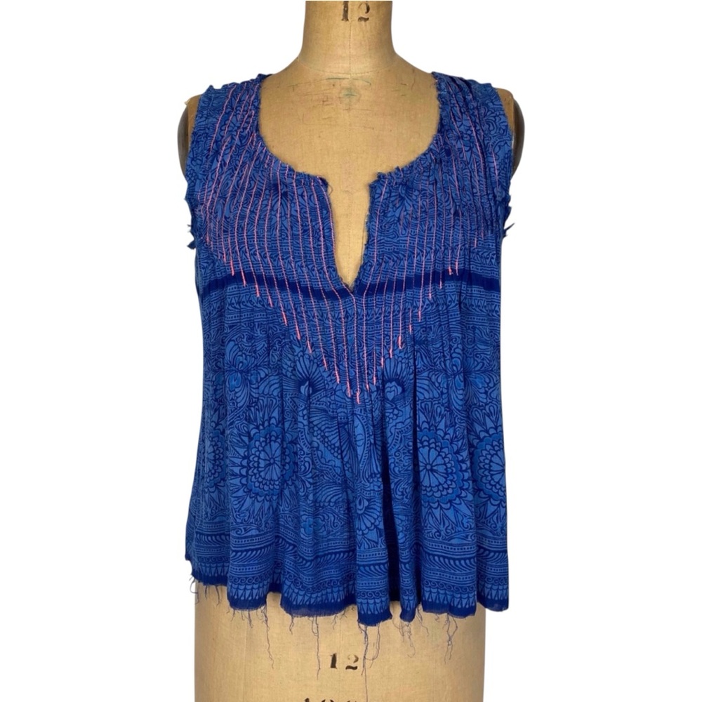 FP One Free People Blue Myna Boho Blouse Size S